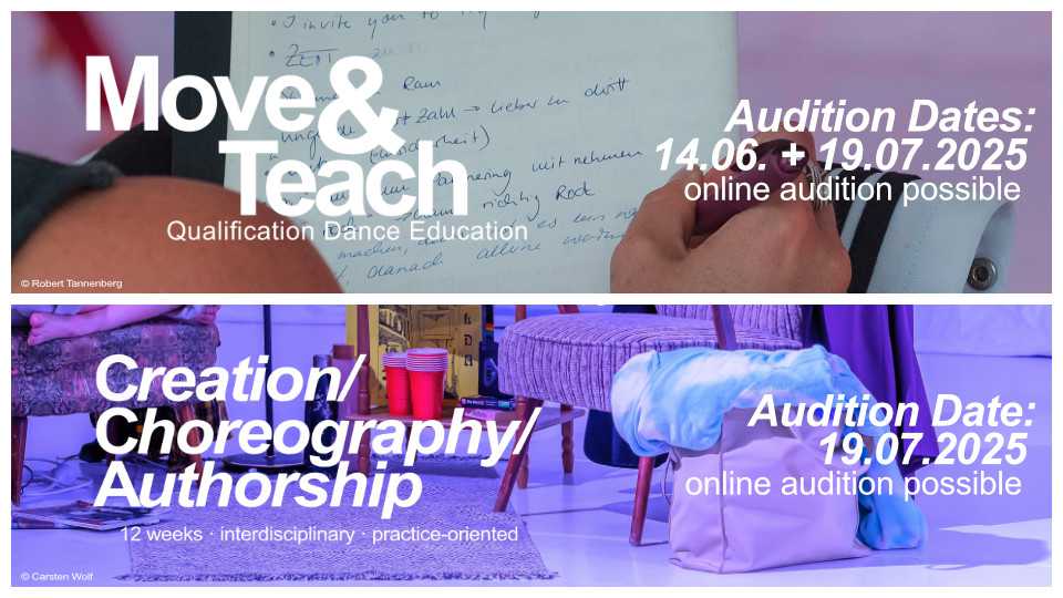 Seneca Intensiv – Auditions – Advanced Courses in Dance Education and Choreography 2025/26